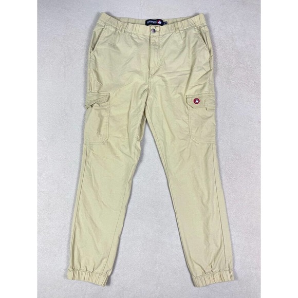 Canada Weather Gear Mens M Cargo Hiking Pants Yellow Tapered Zipper‎ - Picture 1 of 13